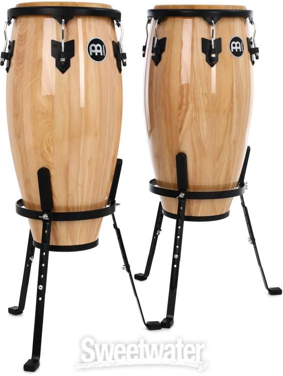 Meinl Percussion HC512NT Headliner Series 11-Inch and 12-Inch Conga Set With Basket Stands Natural 