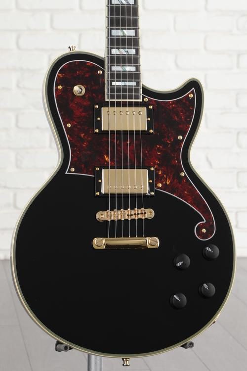 D'Angelico Deluxe Atlantic Electric Guitar - Solid Black | Sweetwater