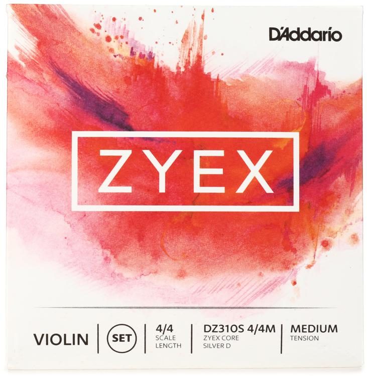 D'Addario DZ310S Zyex Violin String Set 4/4 Size with Silver D