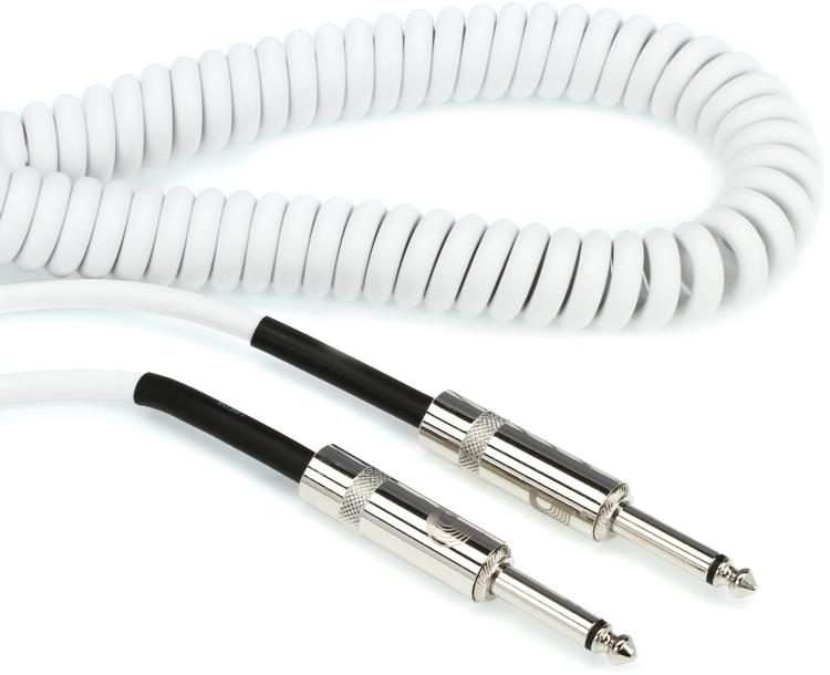 D Addario Pw Cdg 30wh Coiled Instrument Cable 30 White Sweetwater