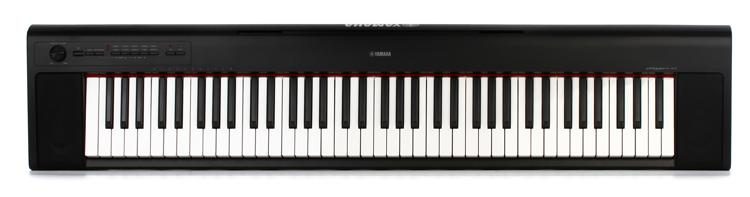 Yamaha NP32 76-Key Lightweight Portable Keyboard and Power Supply Black Bench with Stand 