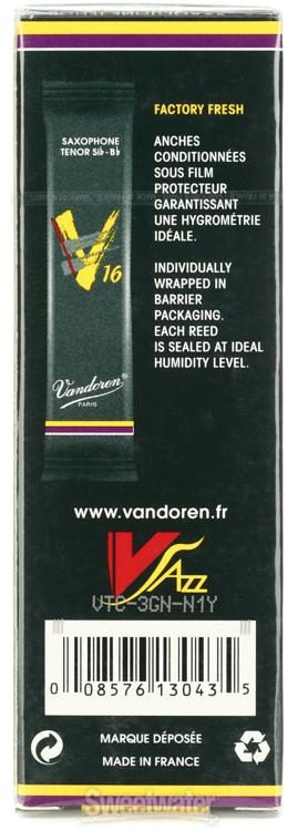Vandoren SR723 Tenor Sax V16 Reeds Strength 3; Box of 5 
