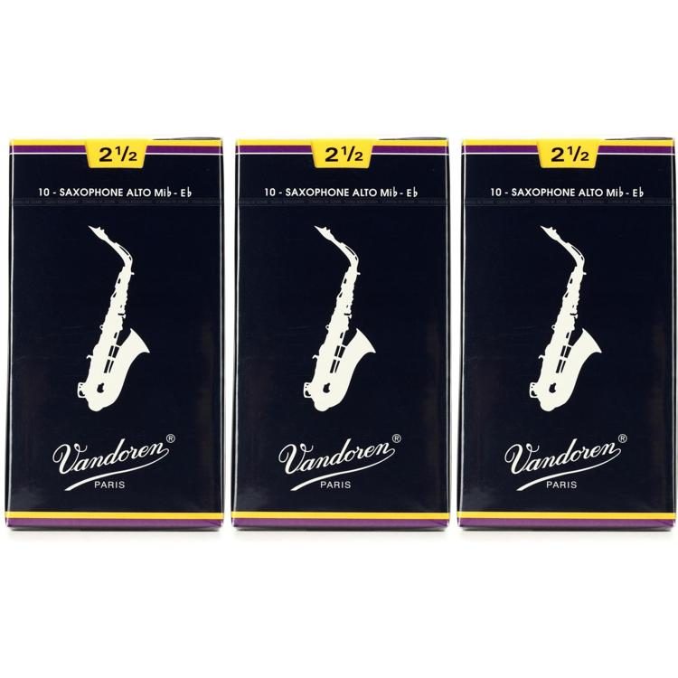 Vandoren Traditional Alto Saxophone Reeds - 2.5 (30-pack) | Sweetwater