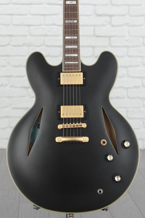 Epiphone Emily Wolfe Sheraton Stealth Semi-Hollow Electric Guitar - Black  Aged Gloss