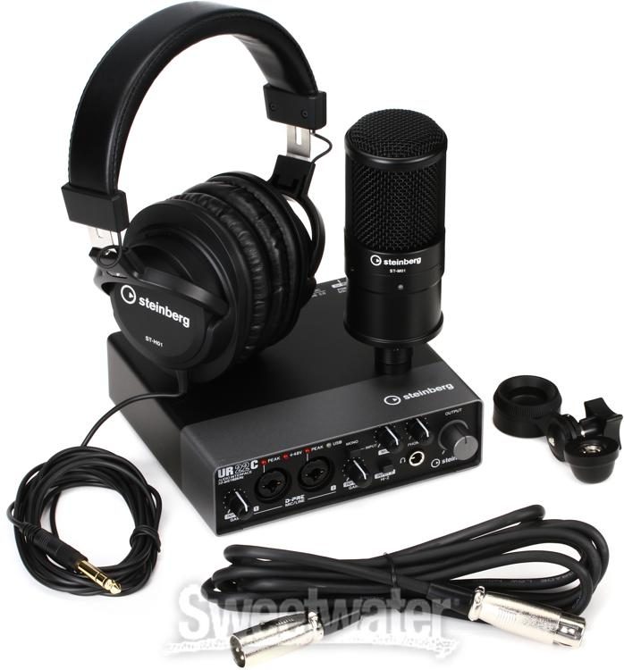 Steinberg UR22C Recording Pack with USB 3.1 Audio Interface, Condenser  Microphone, and Headphones