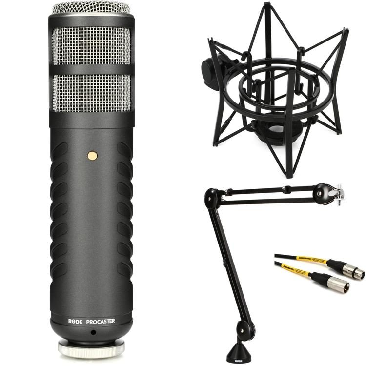 Rode Procaster Dynamic Podcasting Microphone w/Headphones Cable and Pop Filter 