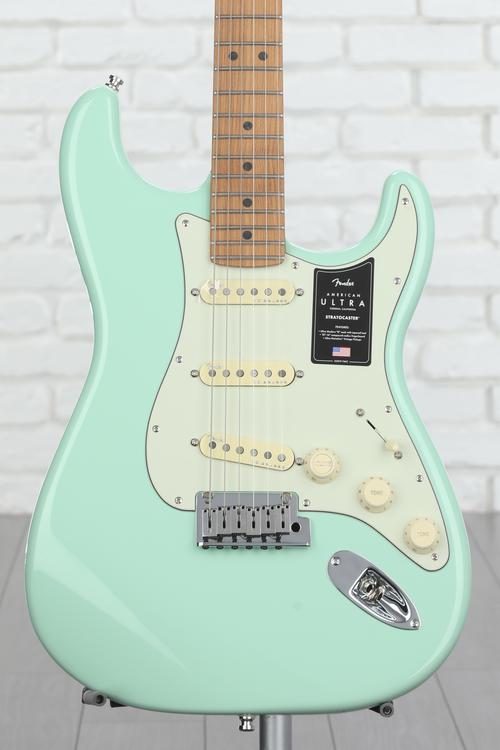 Fender American Ultra Stratocaster Electric Guitar - Surf Green with  Roasted Maple Fingerboard, Sweetwater Exclusive in the USA