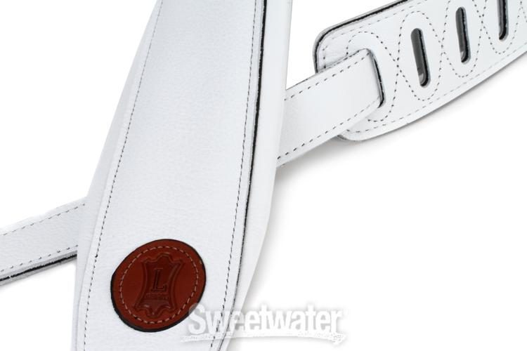 levy's white leather guitar strap