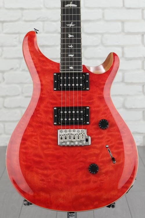PRS SE Custom 24 Electric Guitar - Quilt Blood Orange, Sweetwater Exclusive
