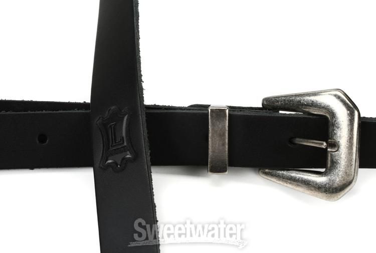 Levy's PM23 Veg-Tan Leather Guitar Strap - Black | Sweetwater