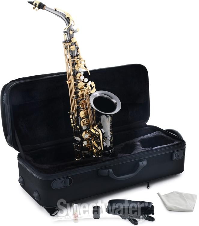 Black Tenor Saxophone E-Flat Eb Alto Sax for Beginners Students Intermediate Players 