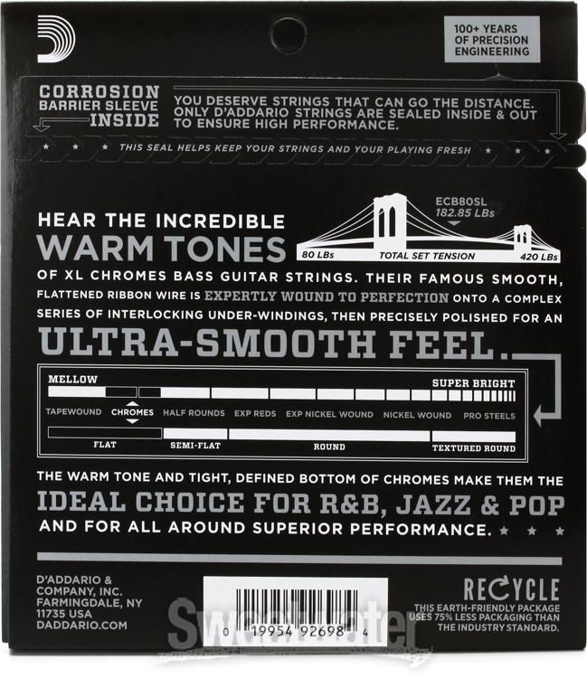 DAddario Single Bass Chromes Flat Wound .055 Long Scale Strings