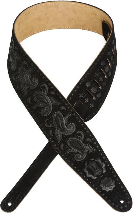 Levy's PMS44T03 Suede Guitar Strap - Black | Sweetwater