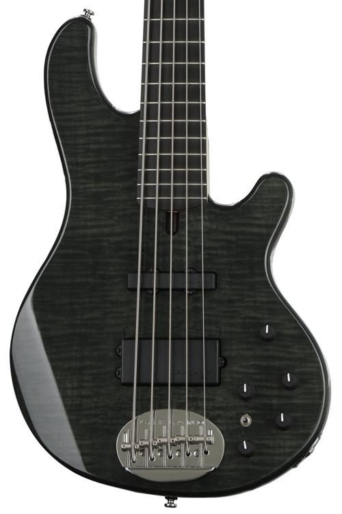 Lakland Skyline 55 02 Deluxe Bass Guitar Transparent Black Sweetwater Exclusive