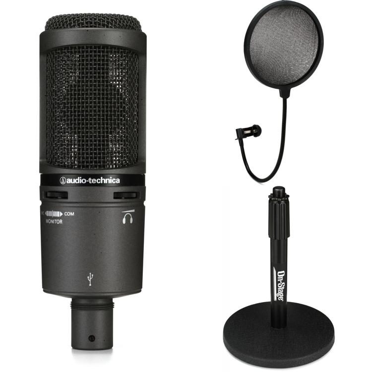 udskiftelig dramatiker Ledelse Audio-Technica AT2020USB+ Cardioid Condenser USB Microphone Desk Stand  Bundle | Sweetwater