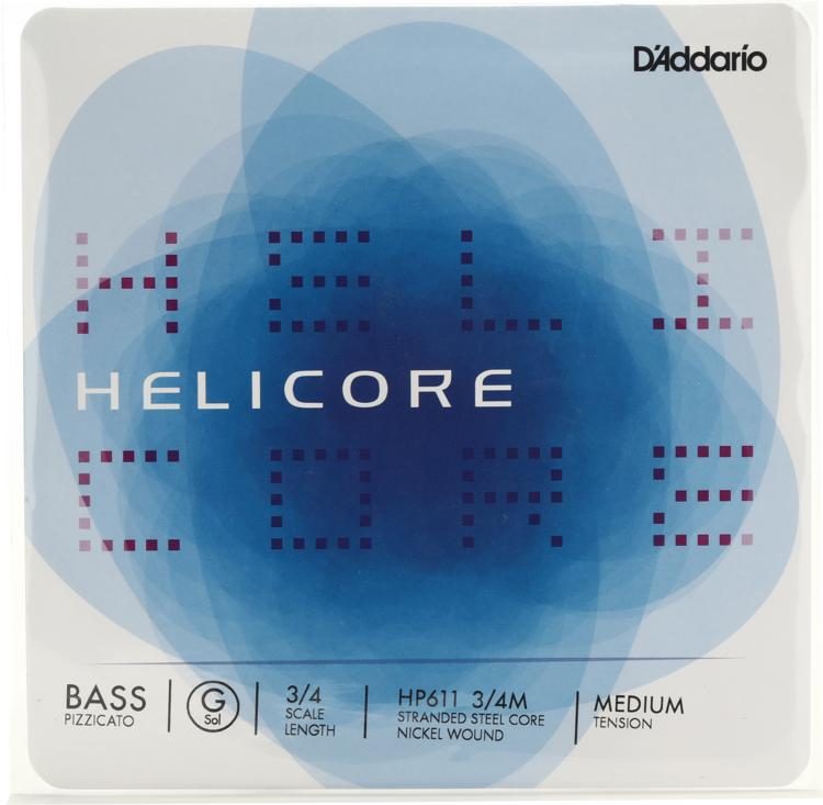 D'Addario HP611 3/4M Helicore Pizzicato Double Bass G String 3/4 Size Sweetwater