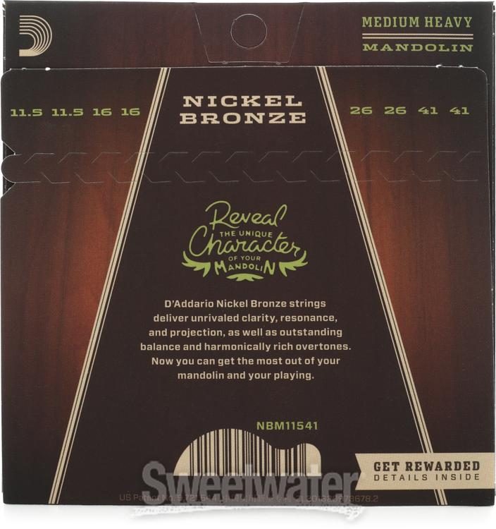 D'Addario Nickel Bronze Mandolin Strings - .0115-.041 Medium Heavy |  Sweetwater