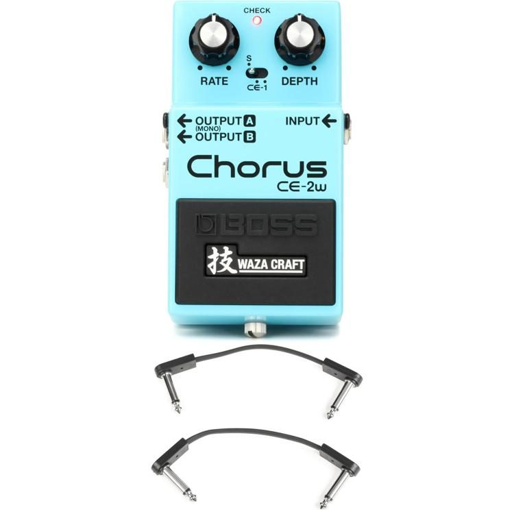 Boss CE-2W Waza Craft Chorus Pedal with 3 Patch Cables