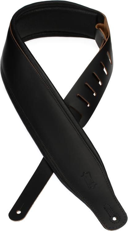 M26PD-BLK Top Leather Guitar Strap - | Sweetwater