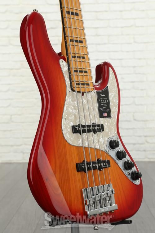 fender ultra jazz bass v plasma red