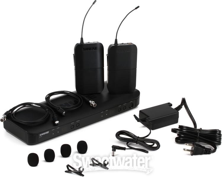 J10 Shure BLX188/CVL Dual Channel Lavalier Wireless System with 2 CVL Lavalier Microphones 