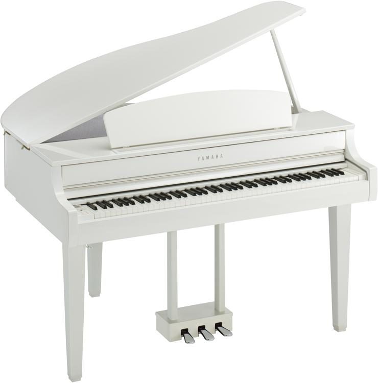 Yamaha Clavinova Clp 765gp Digital Grand Piano With Bench Polished White Finish Sweetwater