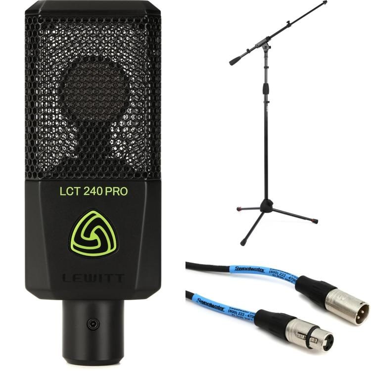 Lewitt LCT 240 PRO Value Pack Condenser Microphone With Stand and Cable -  Black | Sweetwater
