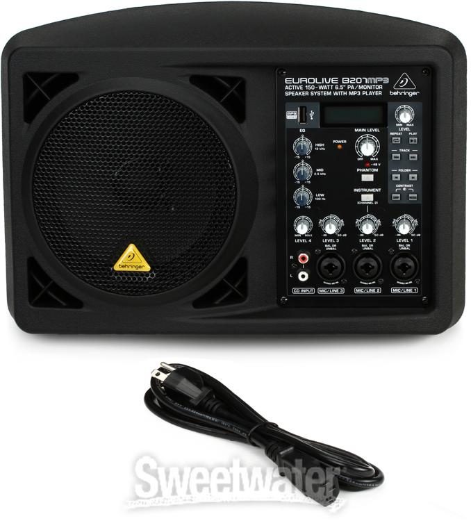 Behringer Eurolive B207MP3 150W 6.5 inch Personal PA/Monitor Speaker  Reviews | Sweetwater
