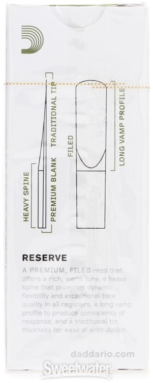 D’Addario Woodwinds Reserve DLR0535 Strength 3.5 5-Pack Baritone Saxophone Reeds 