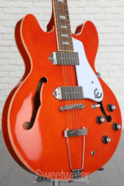 epiphone casino worn sunrise orange