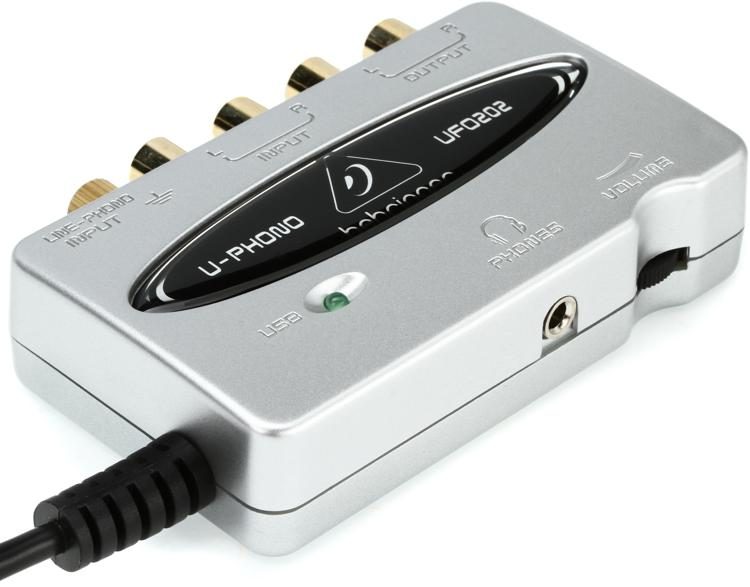 Continental Afbestille hydrogen Behringer U-Phono UFO202 USB Audio Interface with Phono Preamp | Sweetwater