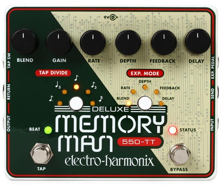 Electro-Harmonix Deluxe Memory Man 550-TT Delay Pedal with Tap Tempo |  Sweetwater