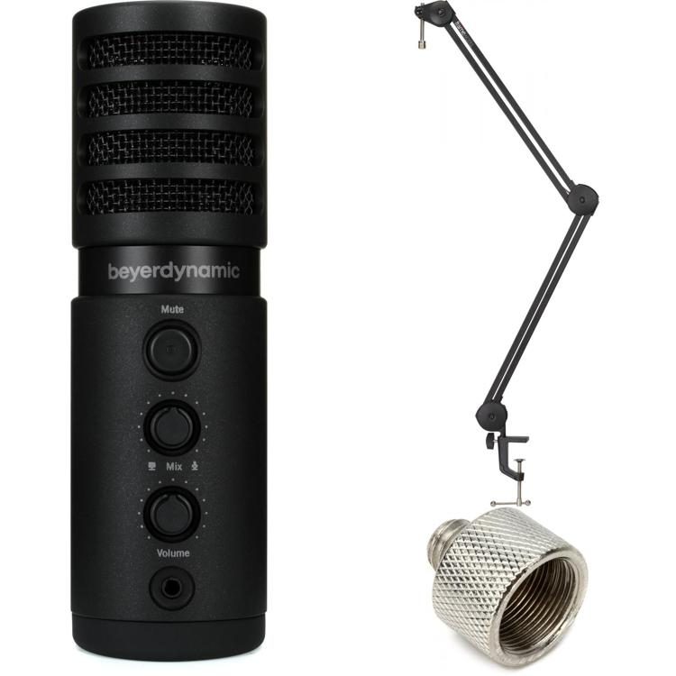2 Items Beyerdynamic FOX Professional USB Studio Microphone with Boom Scissor Arm Bundle 