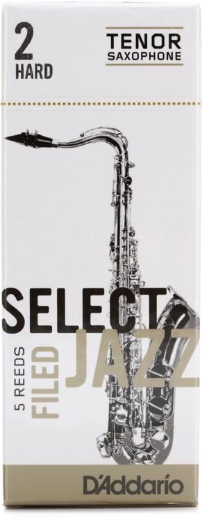 5-pack Filed Strength 2 Strength Medium D’Addario Woodwinds Rico Select Jazz Tenor Sax Reeds RSF05TSX2M 1 Pack 