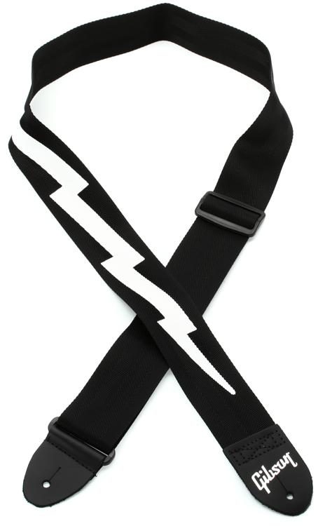 Gibson Accessories Lightning Bolt Style Guitar Strap - Jet Black |  Sweetwater