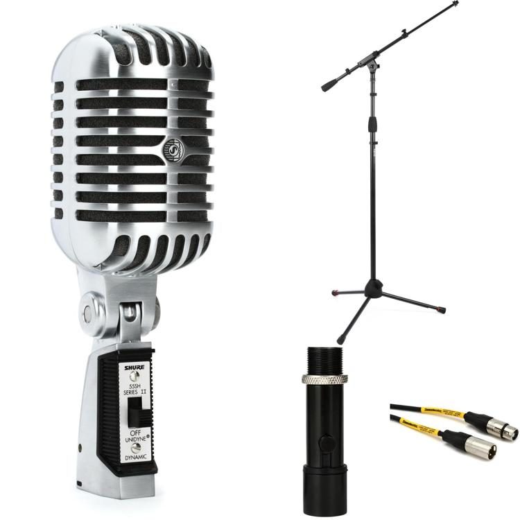 Shure 55SH Series II Cardioid Dynamic Microphone Bundle with Stand and  Cable | Sweetwater