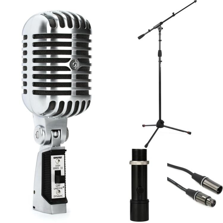 Shure 55SH Series II Cardioid Dynamic Microphone Bundle with Stand and Cable