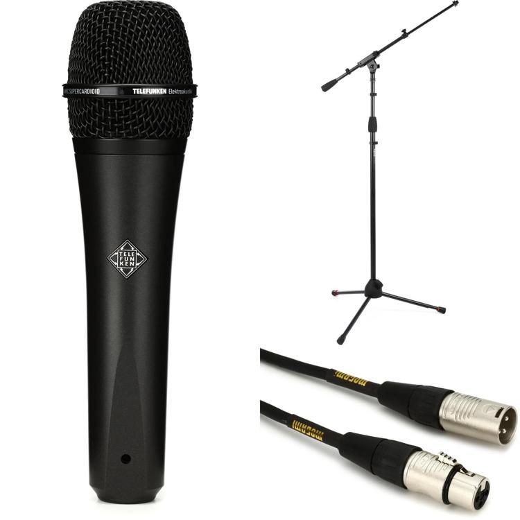 Telefunken M80 Standard Handheld Dynamic Supercardioid Microphone Bundle with Blucoil Audio 10-Ft Balanced XLR Cable and 5-Pack of Reusable Cable Ties 
