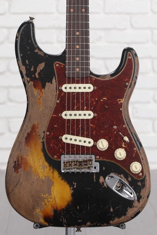 Fender Custom Shop Limited-edition Roasted '61 Stratocaster Super Heavy  Relic - Aged Black over 3-color Sunburst