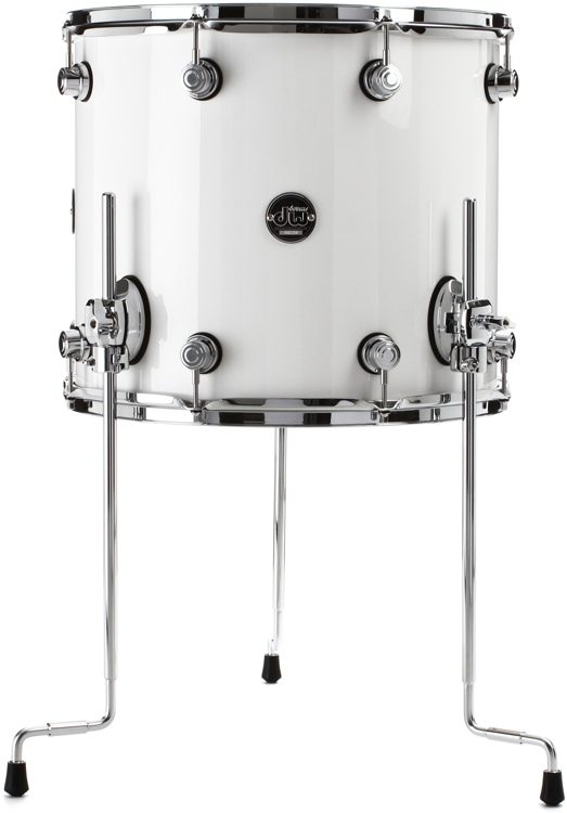 Dw Performance Series Floor Tom 14x16 Gloss White Finish Ply Sweetwater 