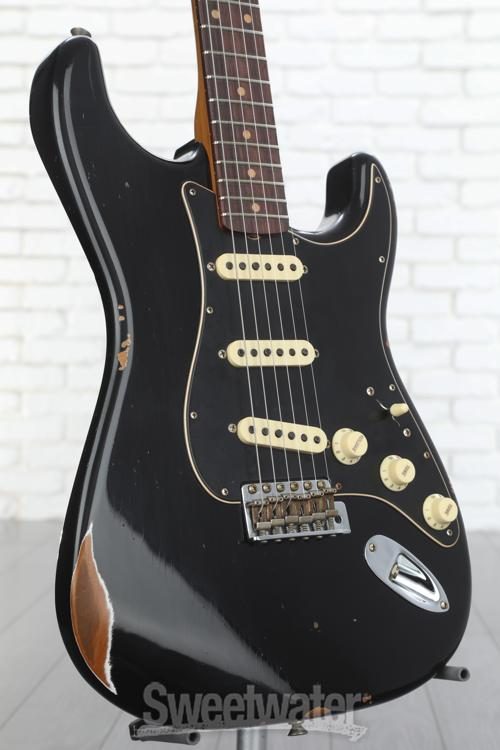 Fender Custom Shop Black Roasted Dual-Mag Strat Relic - Aged Black 