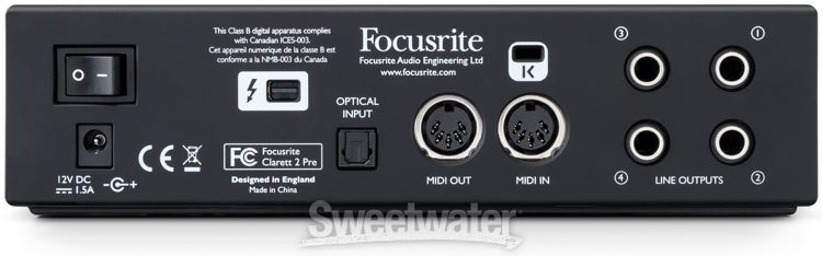 Focusrite Clarett 2Pre 10x4 Thunderbolt Audio Interface | Sweetwater