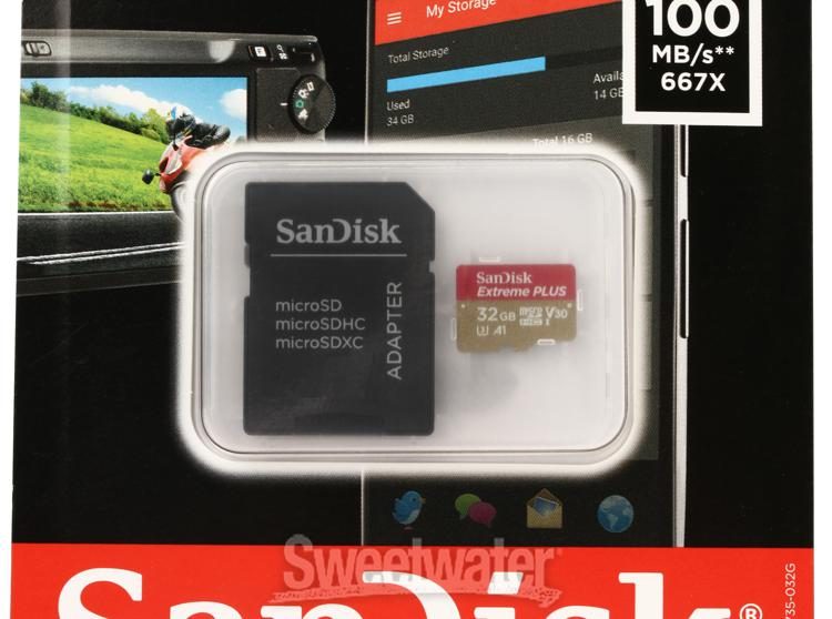Sandisk Extreme PLUS microSDHC Card - 32GB, Class 10, U3, UHS-I 