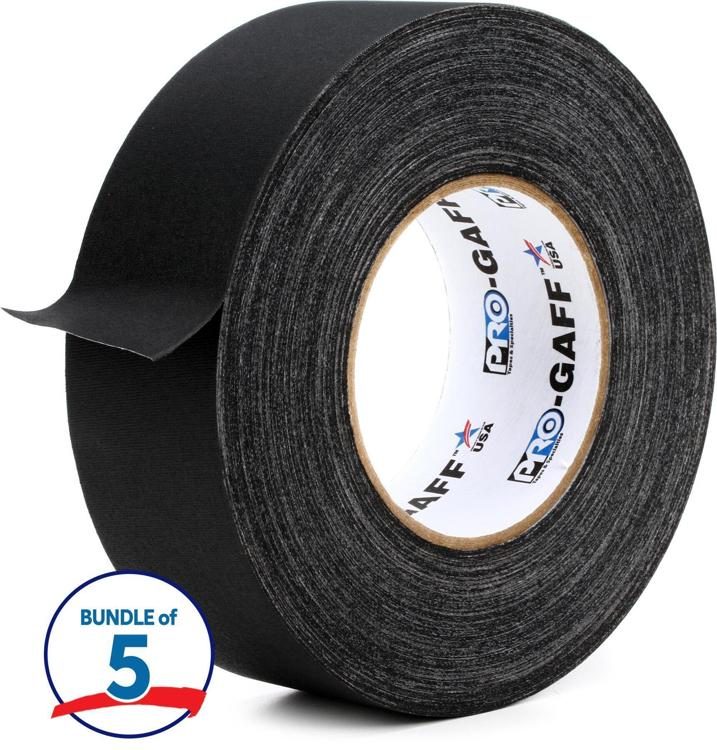 Pro Tapes Pro Gaff Premium 2inch Gaffers Tape (5Pack) Black