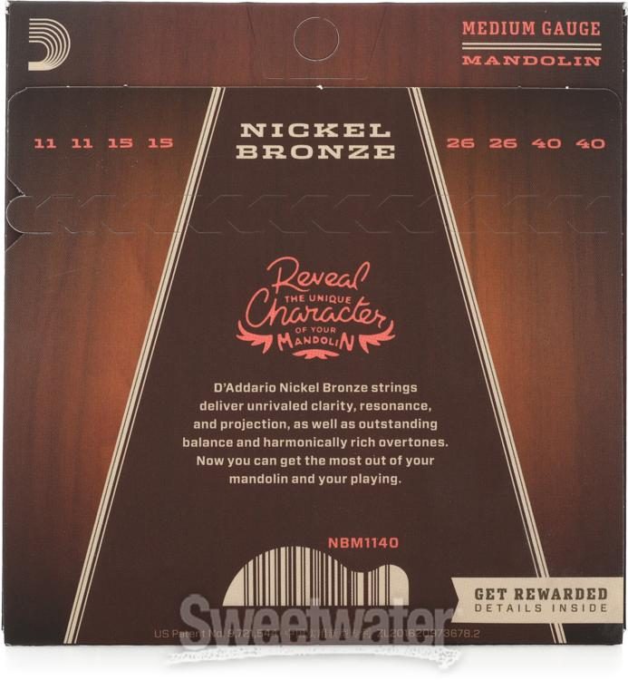 D'Addario Nickel Bronze Mandolin Strings - .011-.040 Medium | Sweetwater