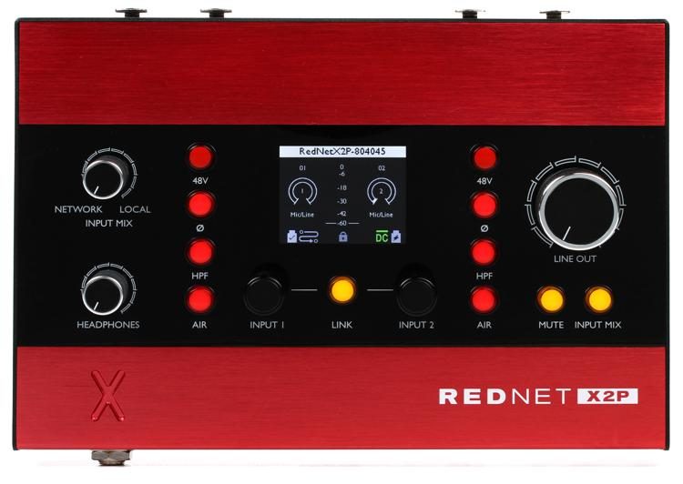 Focusrite RedNet X2P 2x2 Ethernet Audio Digital IO with Mic Preamps