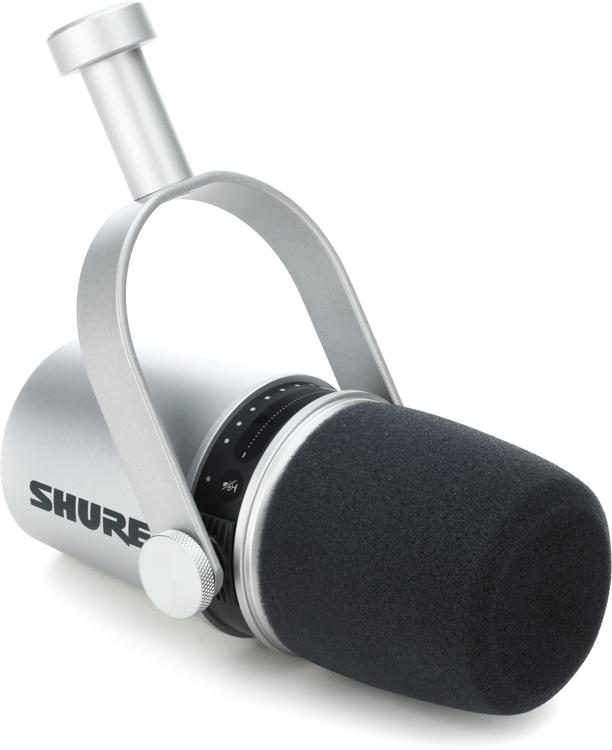 krabbe meddelelse raid Shure MV7 USB Podcast Microphone - Silver | Sweetwater
