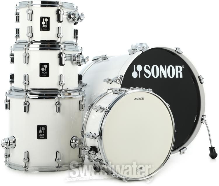 Sonor AQ1 Studio 5-piece Shell Pack with Hardware - Piano White | Sweetwater