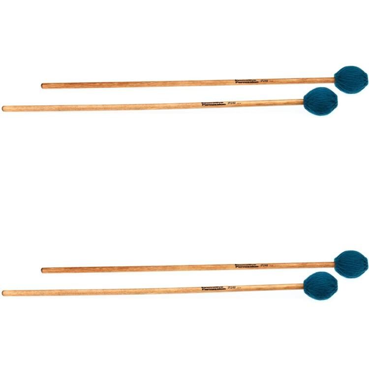 Innovative Percussion IP240 Medium Marimba Mallets Teal Yarn, Birch