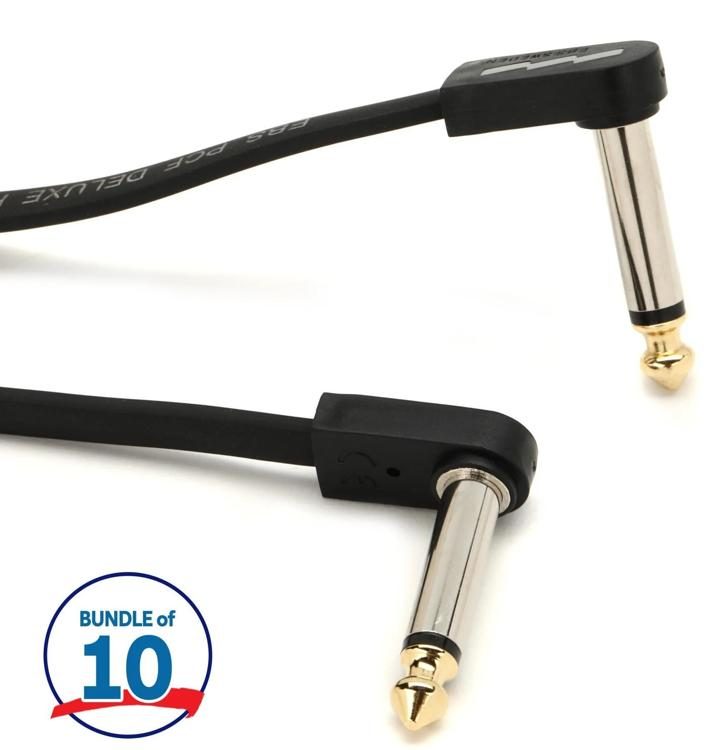 EBS PCFDL10 Deluxe Flat Patch Cable Right Angle to Right Angle 3.